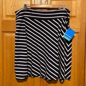 Columbia PFG navy and white striped skirt New size XL